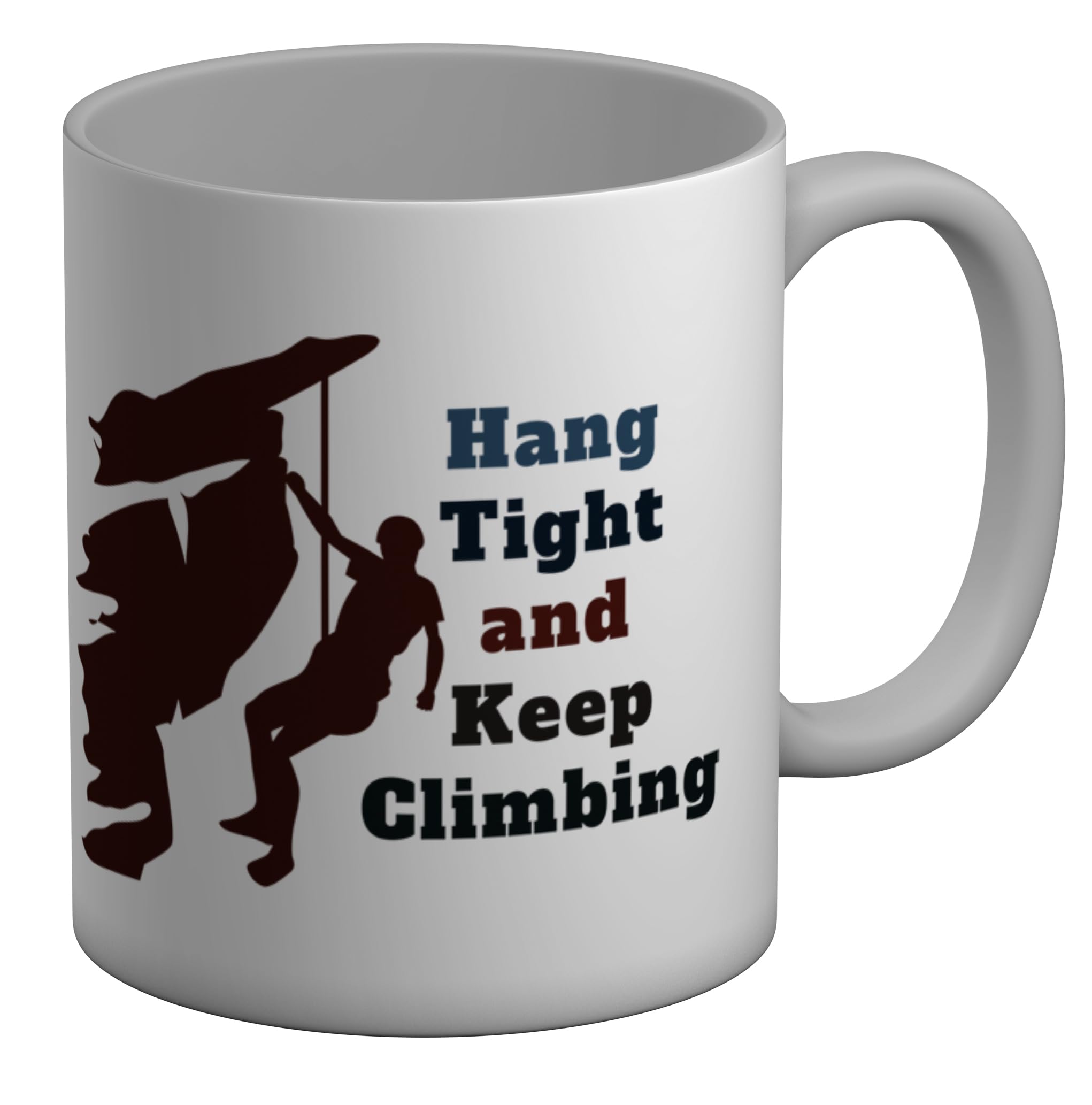 Shopagift Climb Climber Mug Hang Right and Keep Climbing White 11oz Large Ceramic Cup