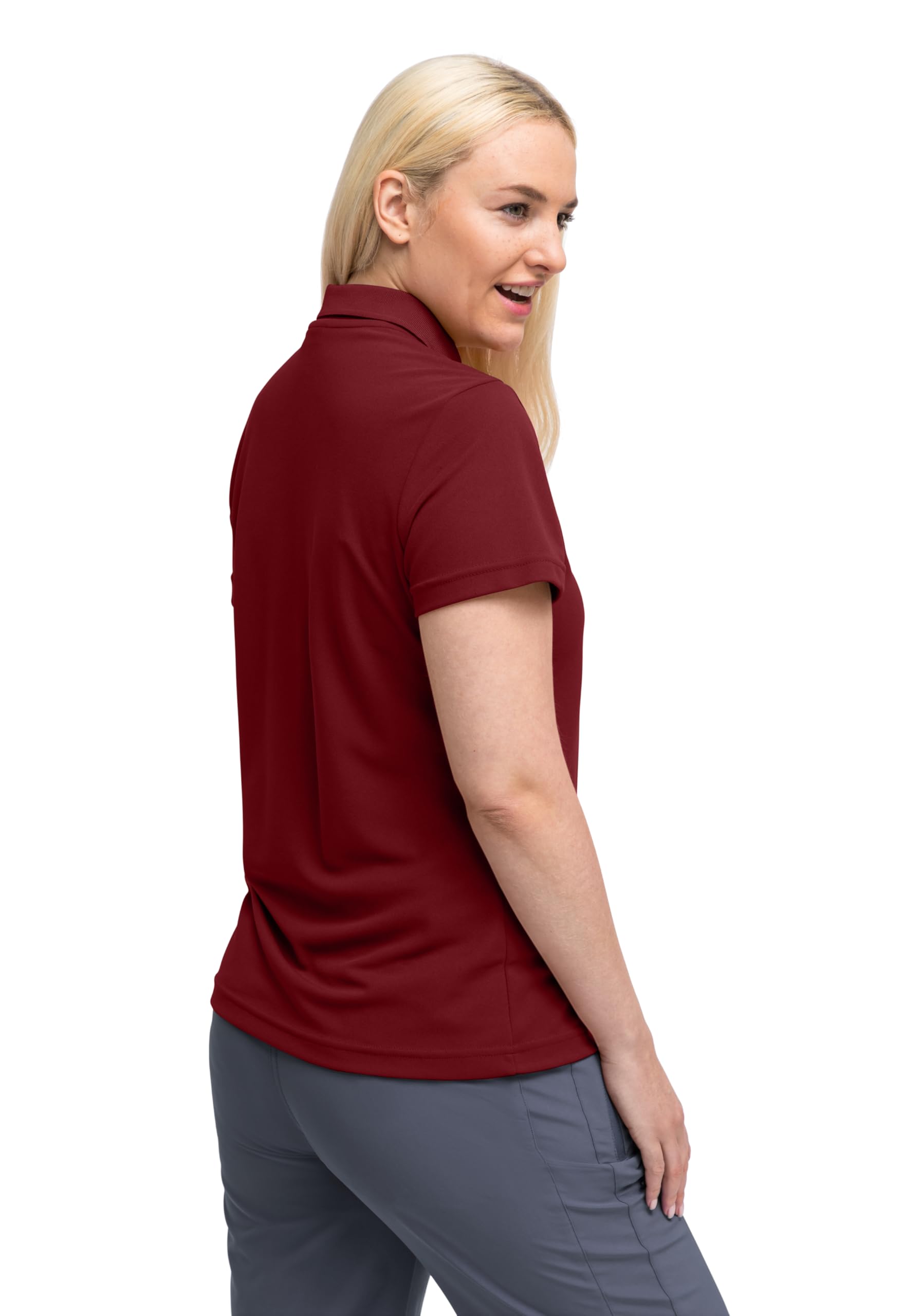 Maier Sports Ulrike Polo Donna A Maniche Corte | Maglia in Piqué Traspirante, Tecnologia Dryprotec, Per Sport e Tempo Libero, Perfetta Per L'Estate