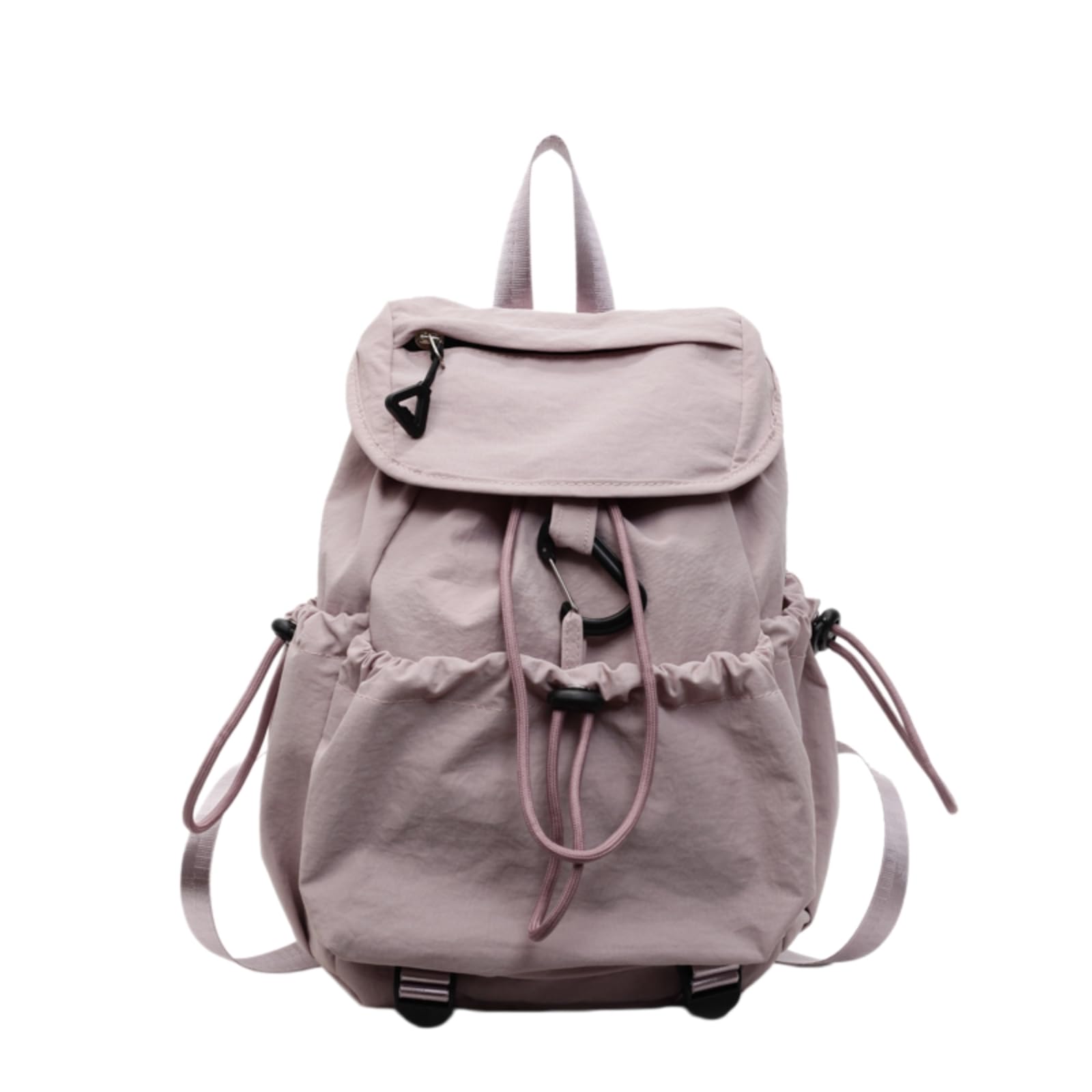 Zaino Da Viaggio A Cordone In Nylon Fold Flap Daypack Con Tasche Laterali Per Viaggi All'aperto Giornalieri Scolastici-purple-30cmx20cmx13cm