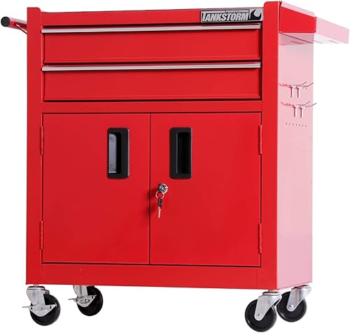 TANKSTORM - Mesa de acero con ruedas y cajones de almacenamiento para herramientas