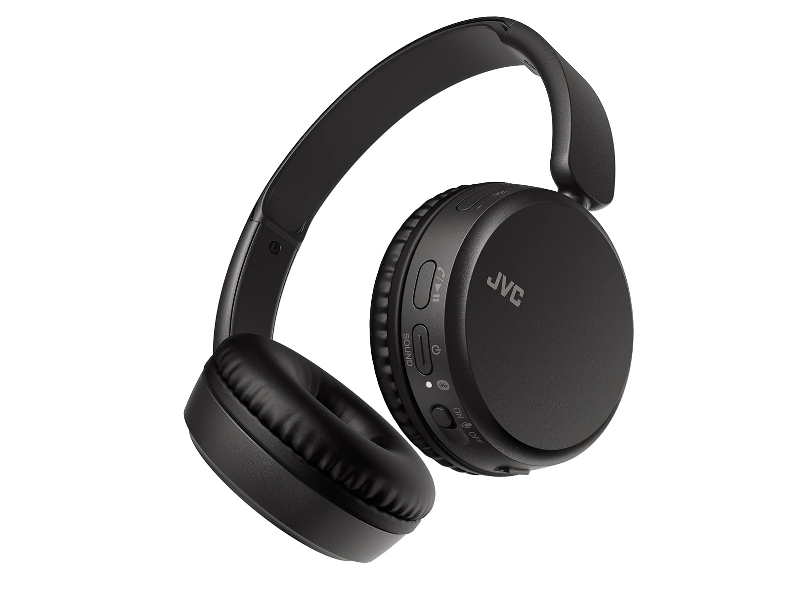 JVC Casque sans Fil Supra-aural, 3 Modes sonores(Basse/Clair/Normal), 35H d'autonomie, Léger, Structure pivotante et Pliable à Plat, Connexion Multipoint, Bluetooth, HA-Z37W-B (Noir)