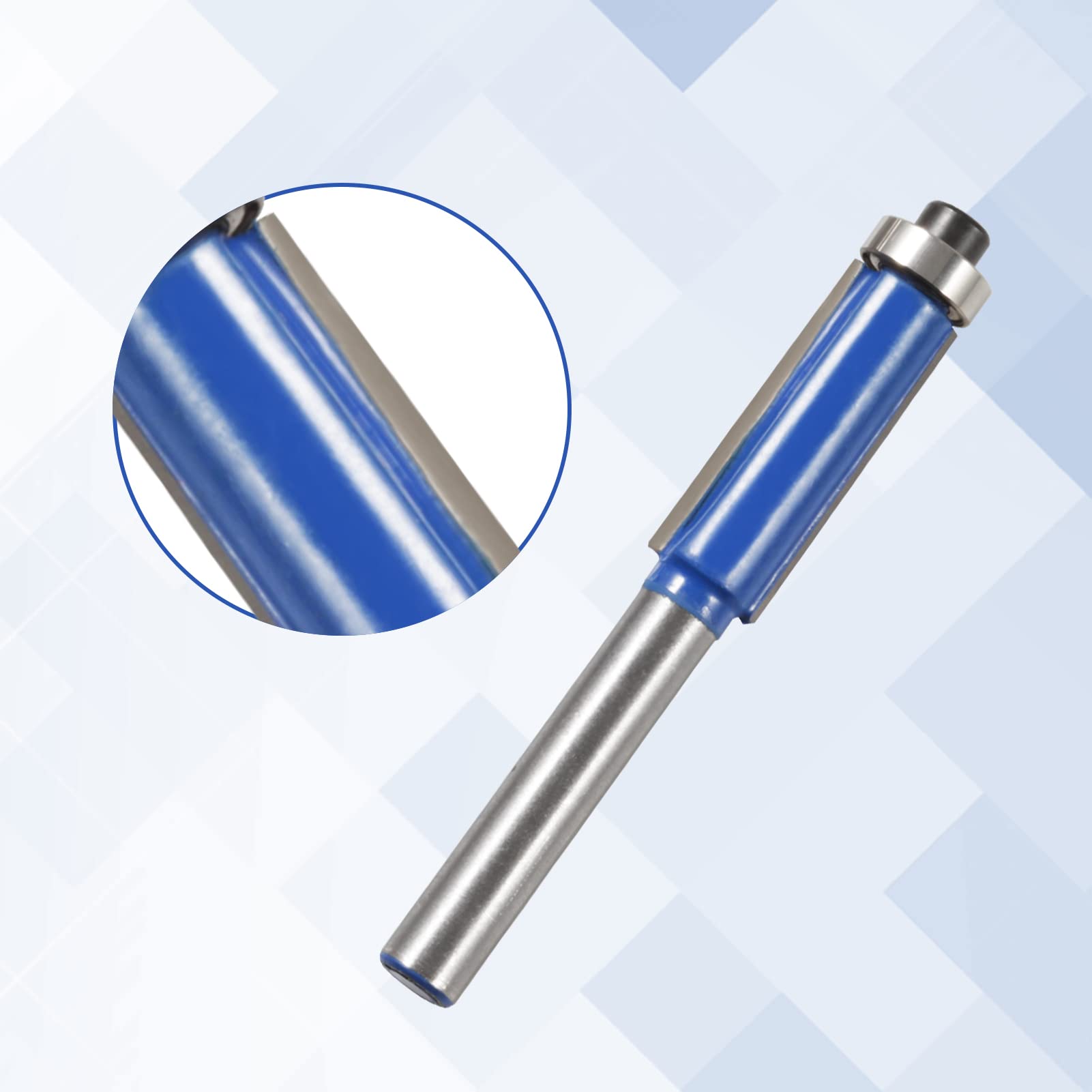 LEONTOOL Lot de 4 fraises à défoncer de 6,35 mm avec tige supérieure de 6,35 mm - Outil de fraisage du bois pour couper les bordures d'étagère, le placage ou les stratifiés