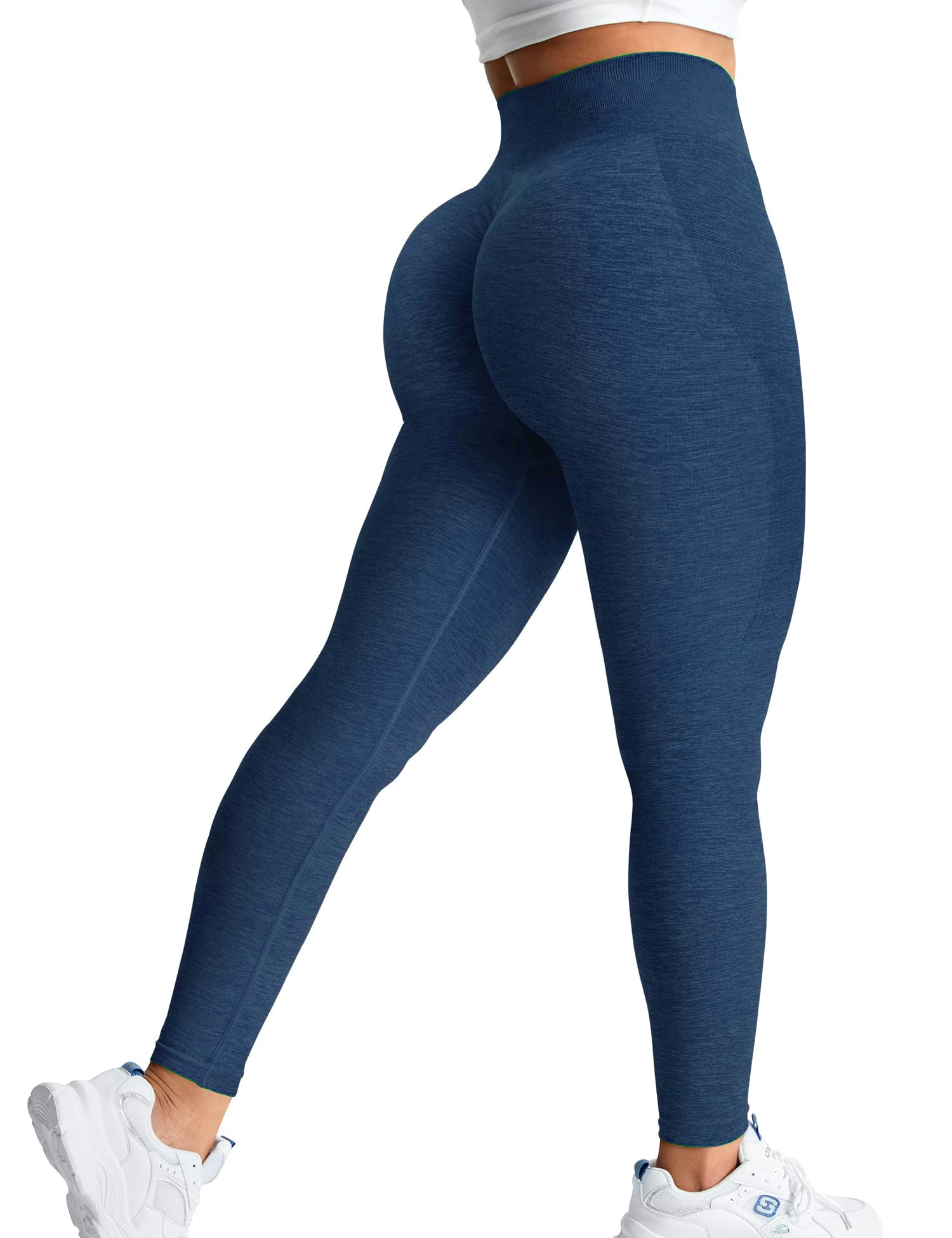 Vozobi Tiktok Trending Leggings Women's High Waist Smile Contour Booty Leggings Scrunch Butt Lift Workout Seamless Yoga Pants — view 71