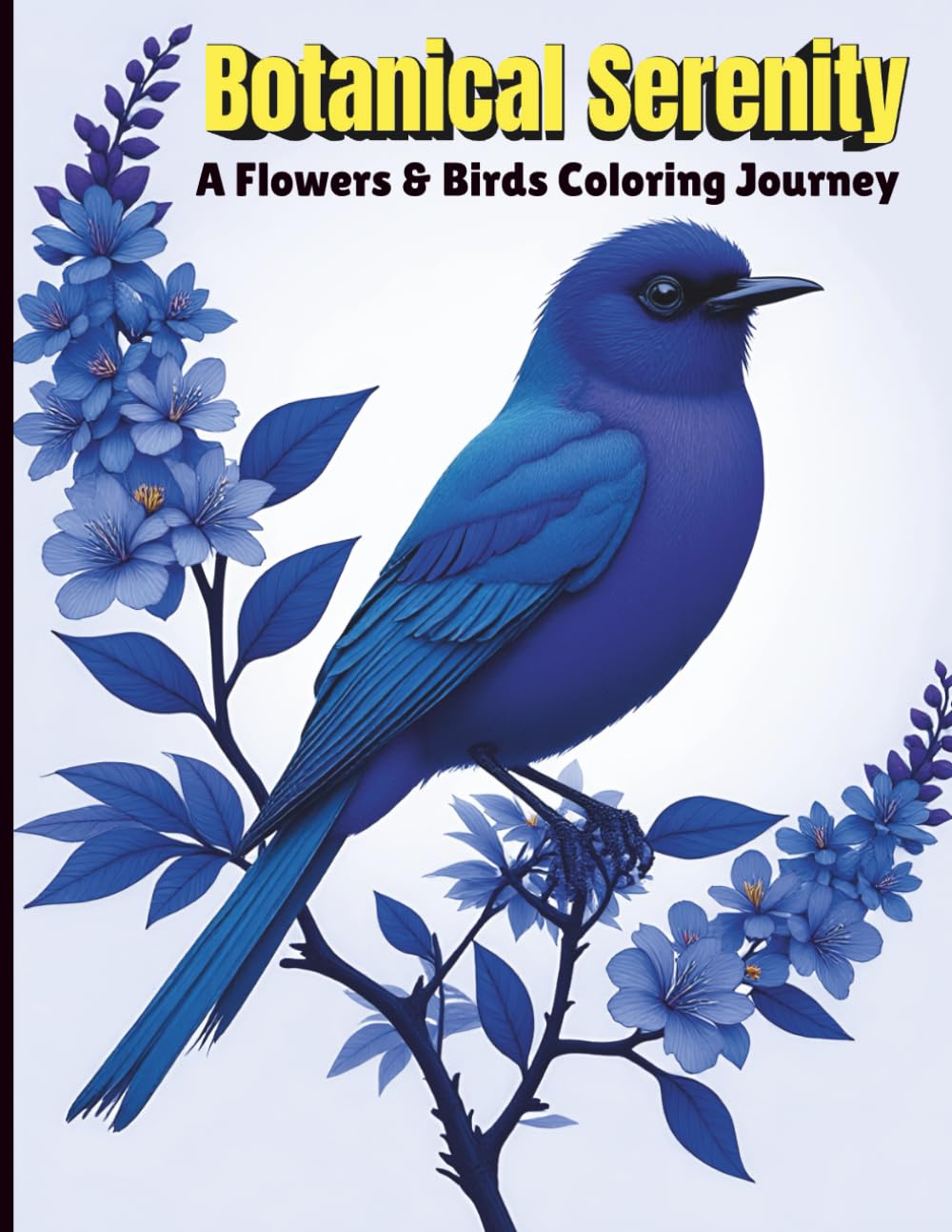 Botanical Serenity: A Flowers & Birds Coloring Journey: Includes songbirds, owls, eagles, parrots, swans, and more, paired with blossoms, vines, leaves, and full botanical landscapes.
