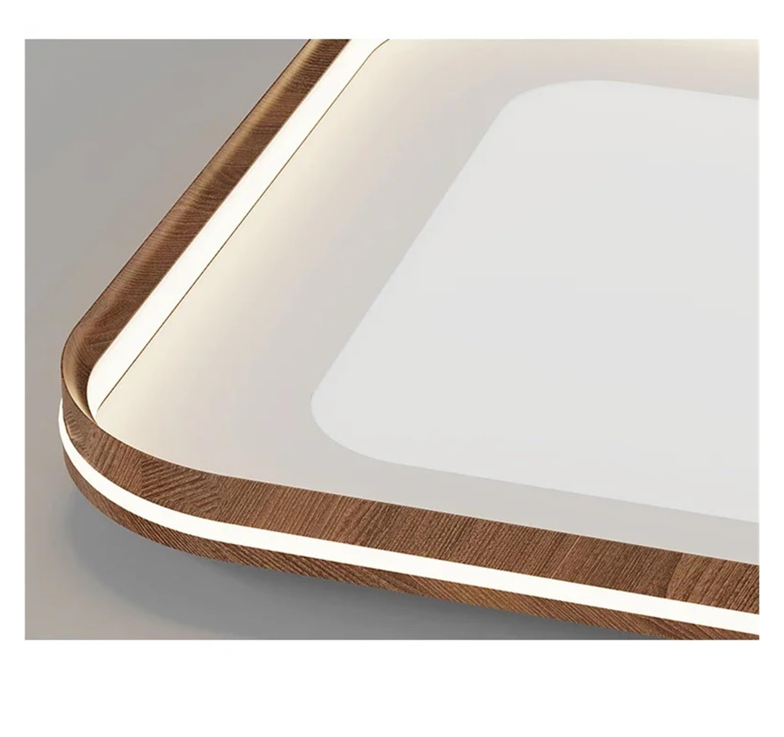 Walnut Wood Grain Living Room Rectangular Lights Modern Minimalist Ceiling Lamp Home Decor Bedroom Indoor Lighting Fixtures