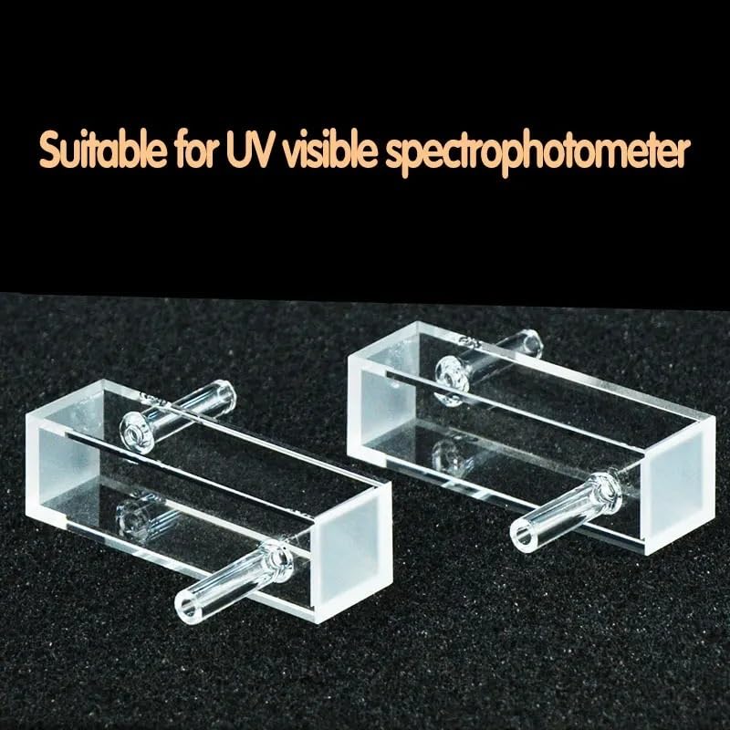 1pcs 10mm Quartz Flow Cuvette Cell 4ml Four Way Light Two Side Takeover