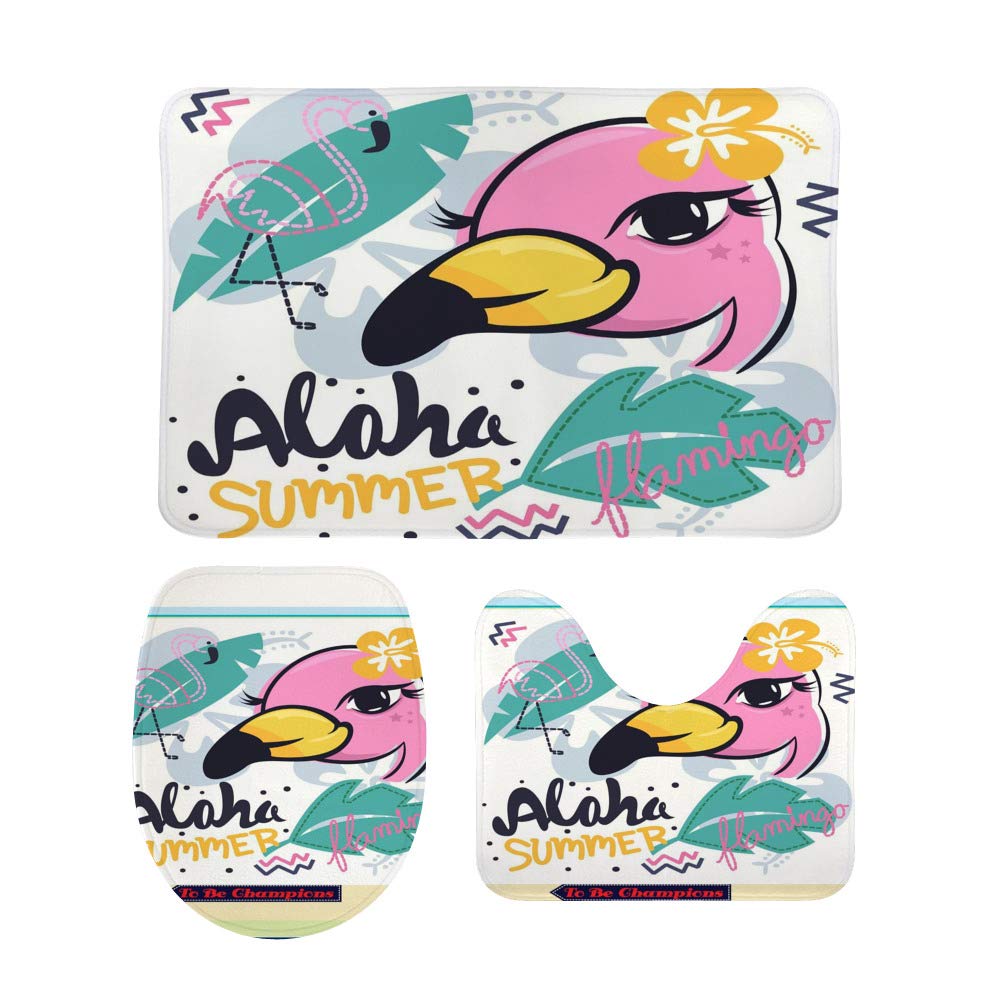 Tapis de toilette Aloha CHEHONG lot de 3 antidérapants pour WC et salle de bain d'été