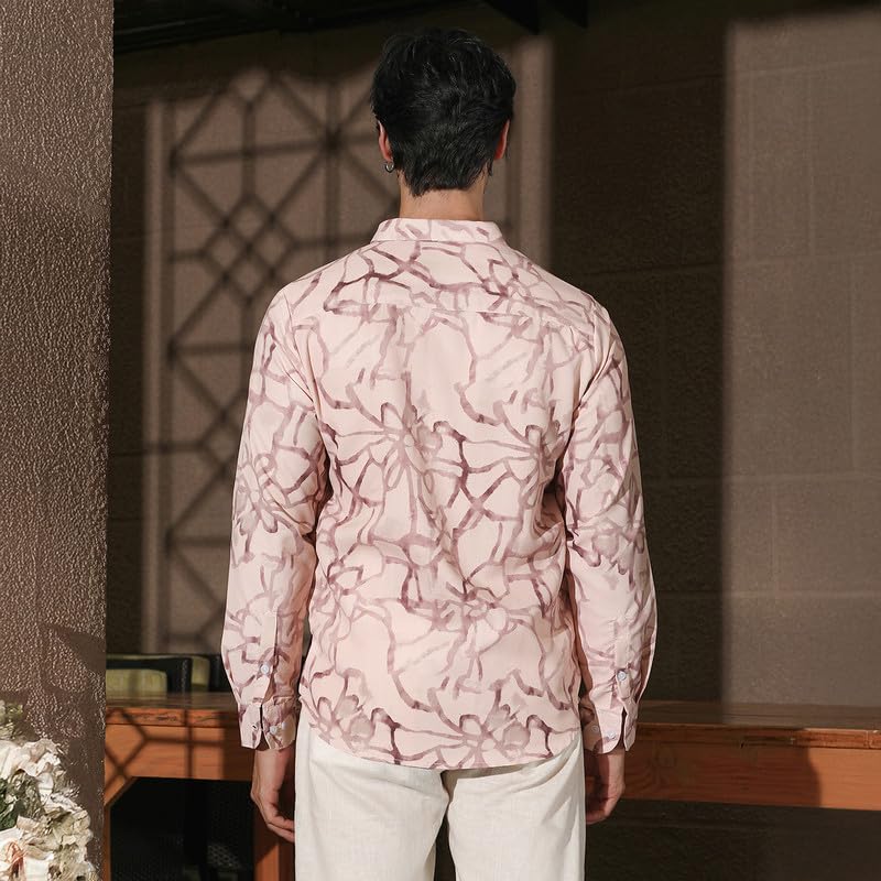 Image of CAHOOT Men's Bisque Shirt Casual Wear | Spread Collar | Long Sleeve | Button Closure | Shirt Crafted with Comfort Fit for Everyday Wear