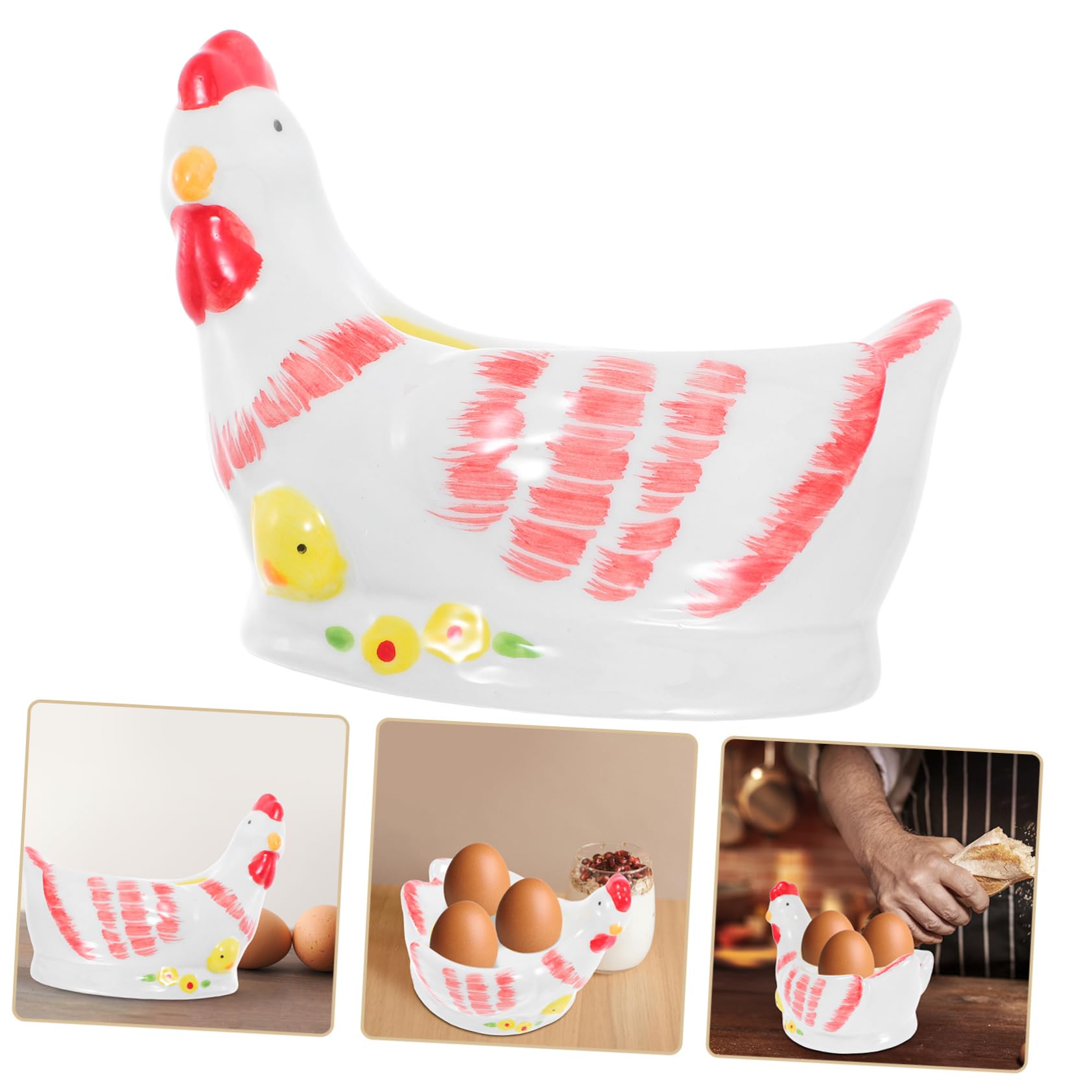 Coquetier Poule en Céramique Vintage 1 Pièce, Support Table Élégant