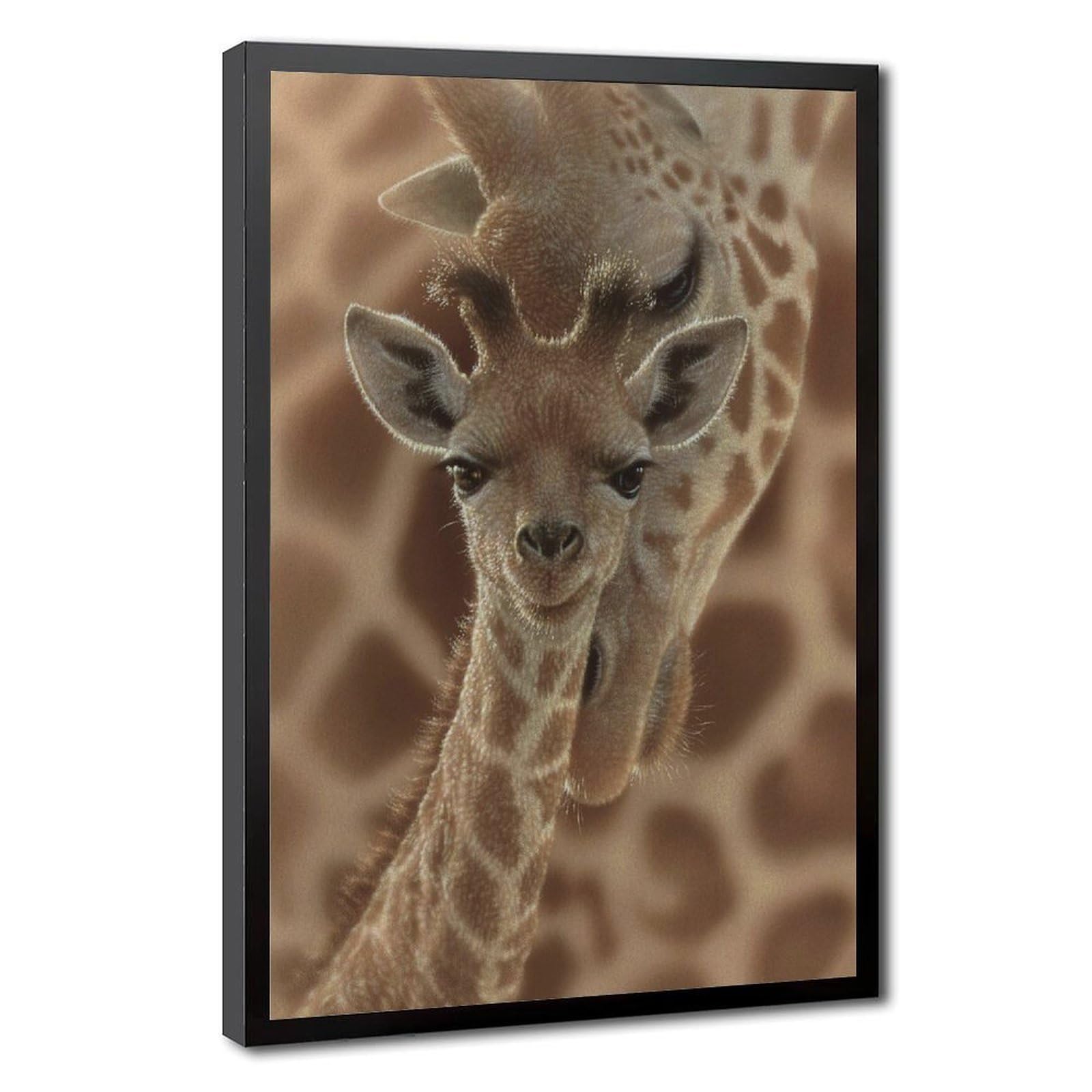 Bareronor Newborn Giraffe Canvas Poster Bedroom Decor Landscape Office Room Decor Gift 12" L X 18" W