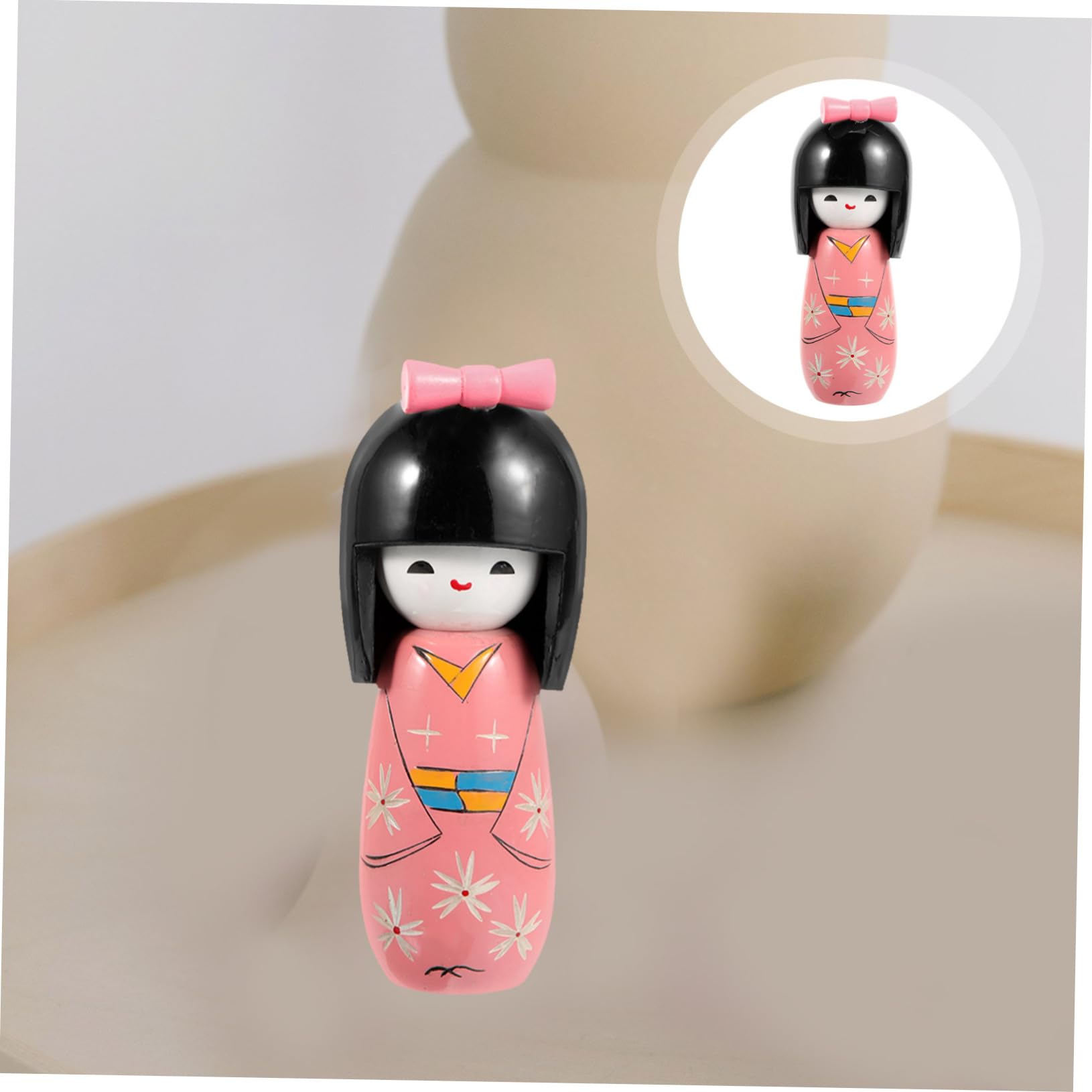 Amazon.co.jp: DOITOOL 伝統的な日本的ドール 木製着物スタイルの装飾 
