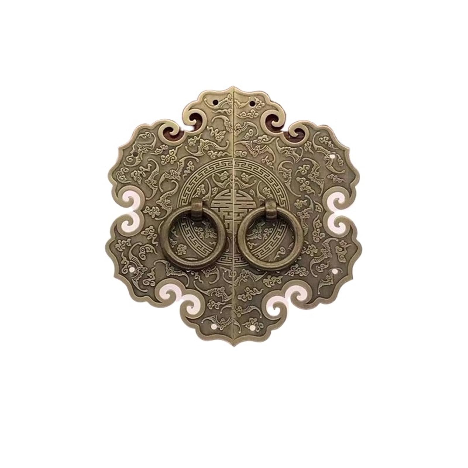 Aldaba De Puerta Manija de latón for gabinete, accesorios for muebles, zapatero, puerta de armario, manija Retro, decoración del hogar Para Puertas Delanteras Y Porches Principales(Diameter180mm bronz