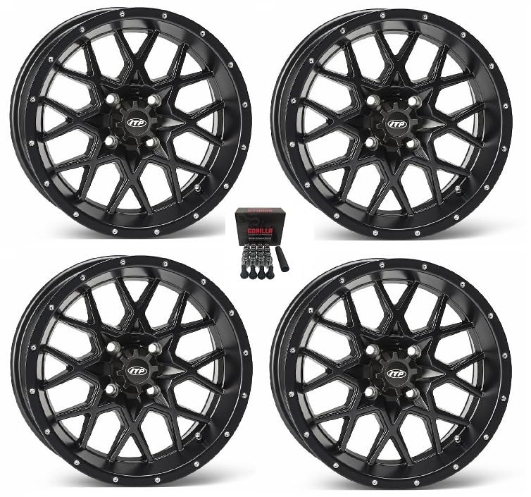 ITP Hurricane ATV Wheels/Rims Matte Black 12" Foreman Rancher SRA