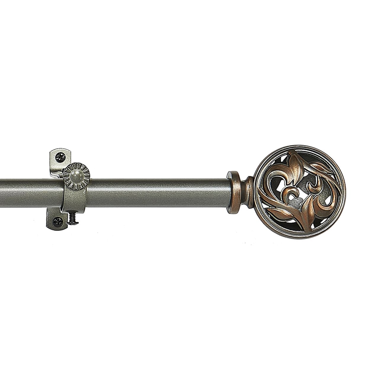 "Achim Home Furnishings Grace, Buono II Decorative Curtain Rod & Finial, Extends to 48-86""" (RDBGRC4806)