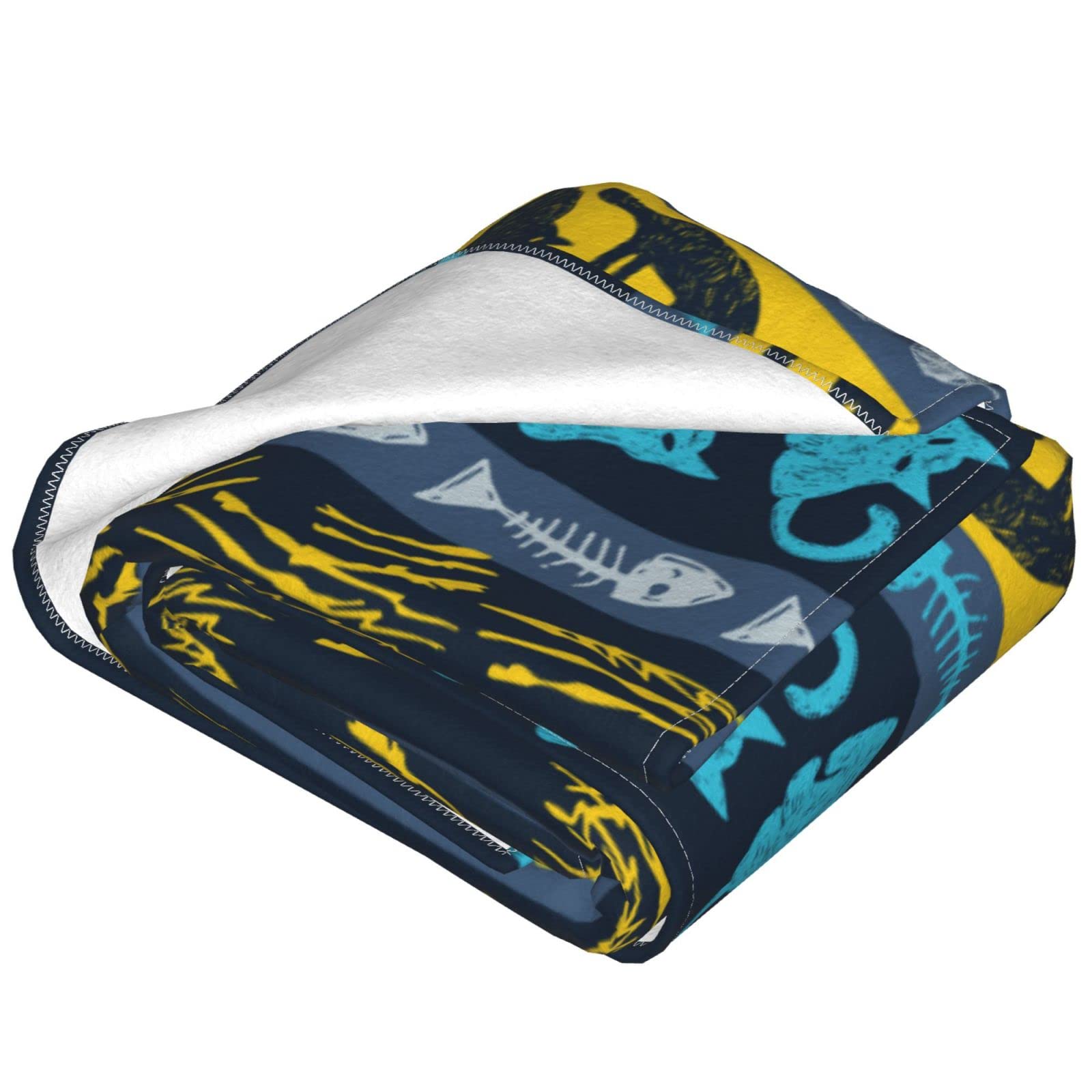 Coperta in pile con gatti colorati, per letto, divano, coperta in pile, leggera, morbida e accogliente, 127 x 101,6 cm