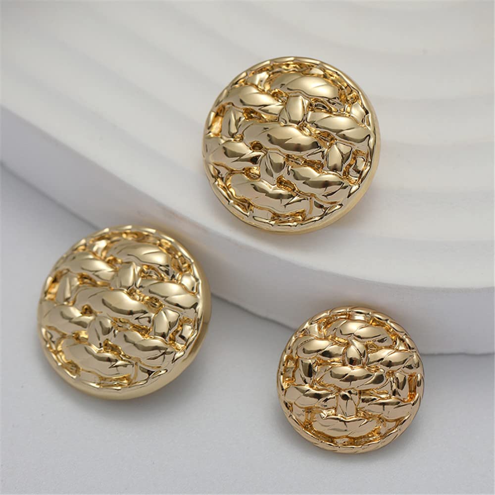 Bottoni in metallo vintage con corona e aquila: gambo in oro antico, 20 mm, set da 12 - Italia