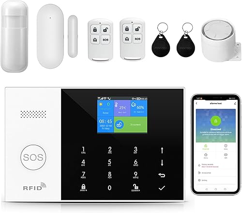 YBJ Sistema de alarma inalámbrico 4G y WiFi, sistema de alarma antirrobo para seguridad del hogar con control de aplicación, sensor de ventana de