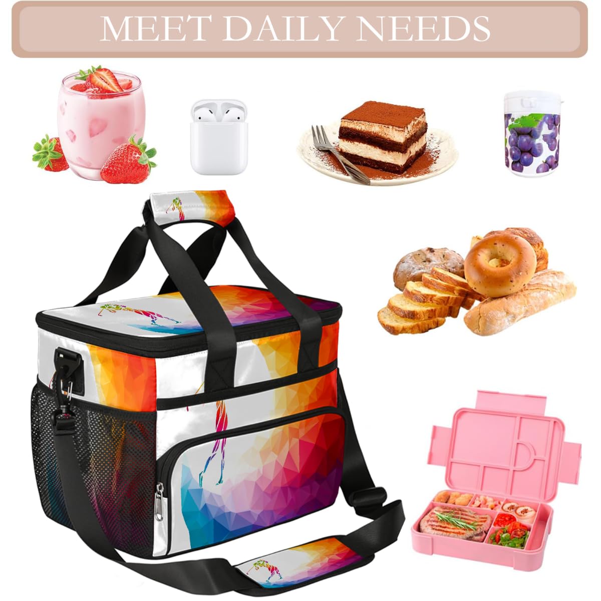Mexpekil Borsa termica riutilizzabile a prova di perdite, per golf, sport, picnic, golf, sport, borsa termica per donne, uomini, lavoro, campeggio, spiaggia, ufficio, 24 lattine, 15 l