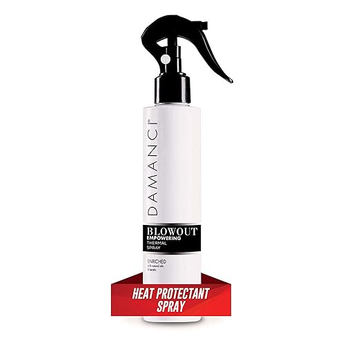 Damanci Empowering Blowout Spray protector de calor soplado para cabello liso con spray de protección térmica de queratina para cabello fino y