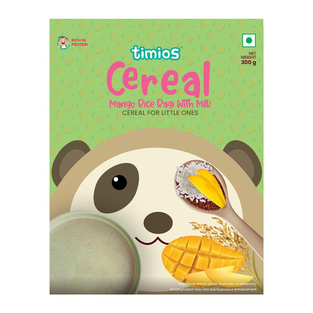 timios Instant & Healthy 100% Natural Mango Ragi & Rice Cereal With Milk Benefits- 300 g (mango)-image-49