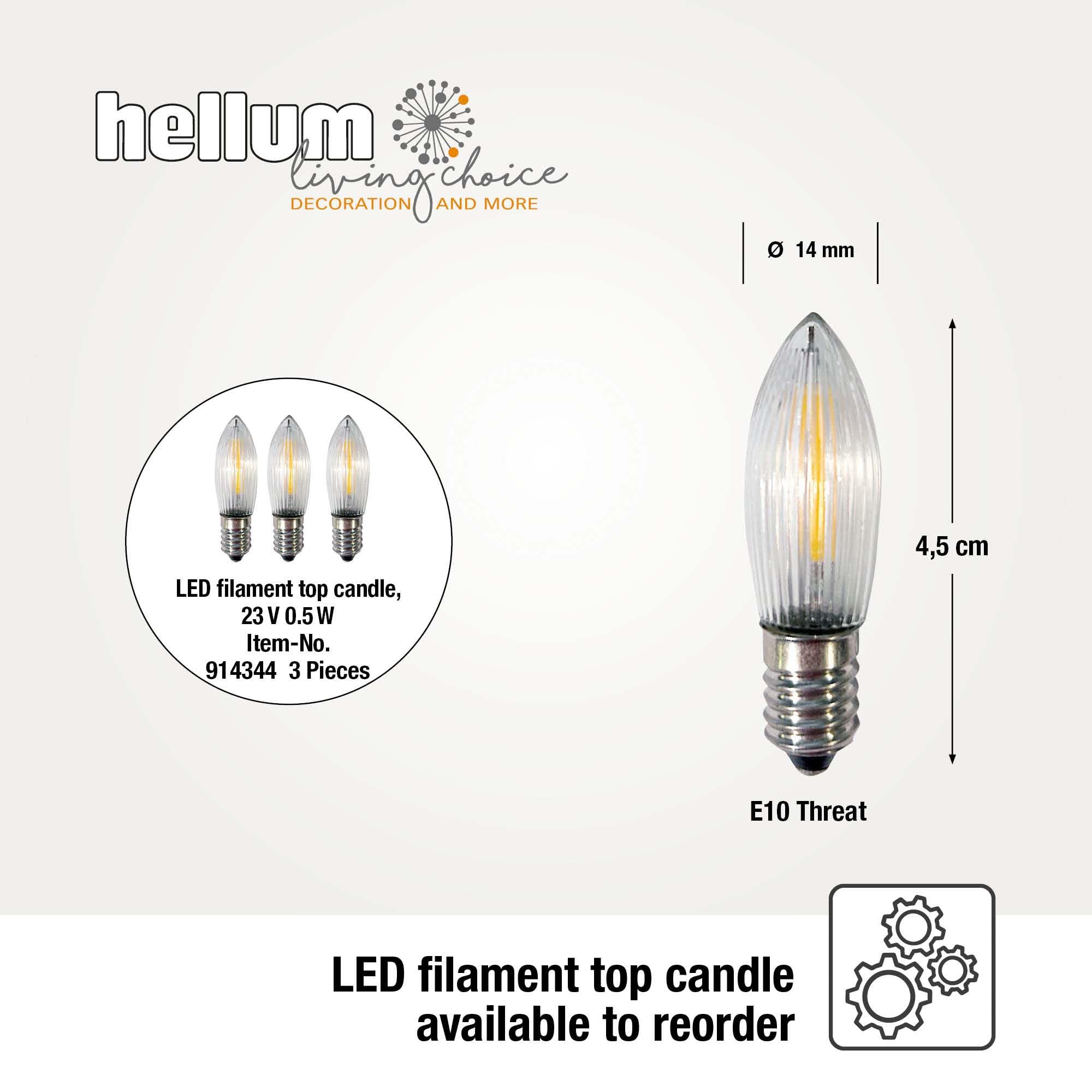 hellum 151817 Arche lumineuse, Décoration de Noël avec 10 bougies (+ 2 bougies de rechange) pour l'intérieur Motif chanteur d'étoiles en bois avec interrupteur et prise
