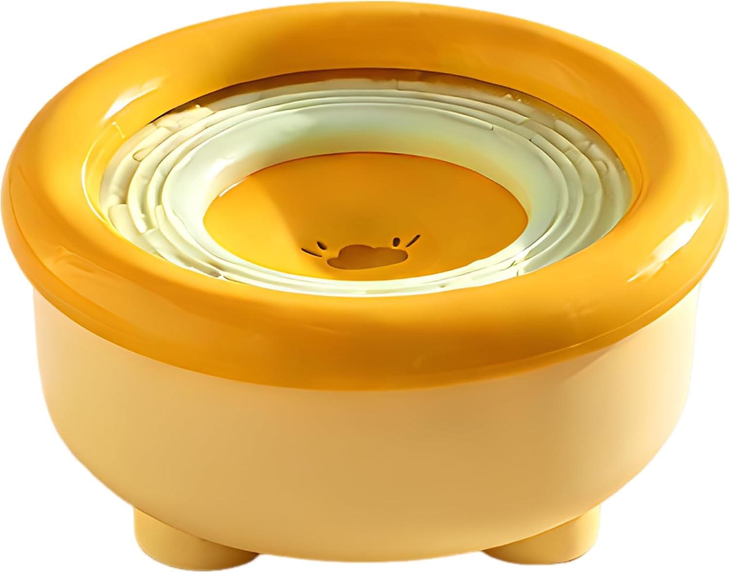 Bol d'eau Flottant, Grande capacité de 51 oz, sans déversement, avec Disque buccal Anti-Humide, mangeoire à Eau Lente Anti-éclaboussures, Base antidérapante, Orange et Vert for Chiens et Chats