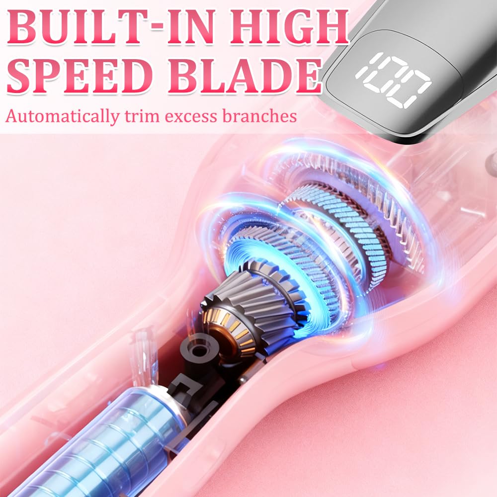 Spliss Entferner Gerät, Kabelloser Tragbarer Splissentferner, Effektiv Split Ends Hair Trimmer, Spliss Trimmer mit Negativ Ionen Haarpflege und Leistungsanzeige, Splizzentferner für Haare