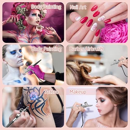 Pelcas LPAB-003-US Airbrush Gun With Compressor, Lcd Display Nail Airbrush Machine, 32Psi Airbrush Paint Machine For Nails Art, Makeup thumb #4