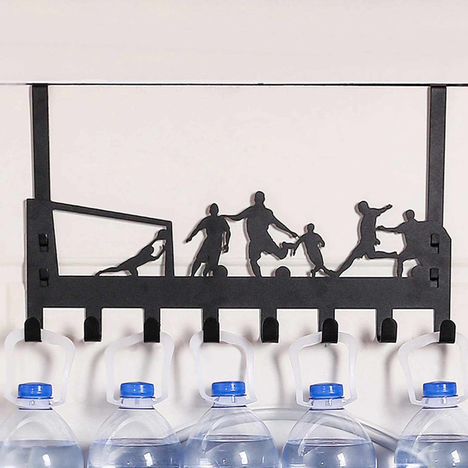 Türhaken Edelstahl, Türgarderobe mit 8 Haken, Cartoon Türhaken Zum Einhängen - Tragfähigkeit bis 8,5 kg - Kleiderhaken Tür für Badezimmer Türhakenleiste Moderne Türhänger (40CM,2C)