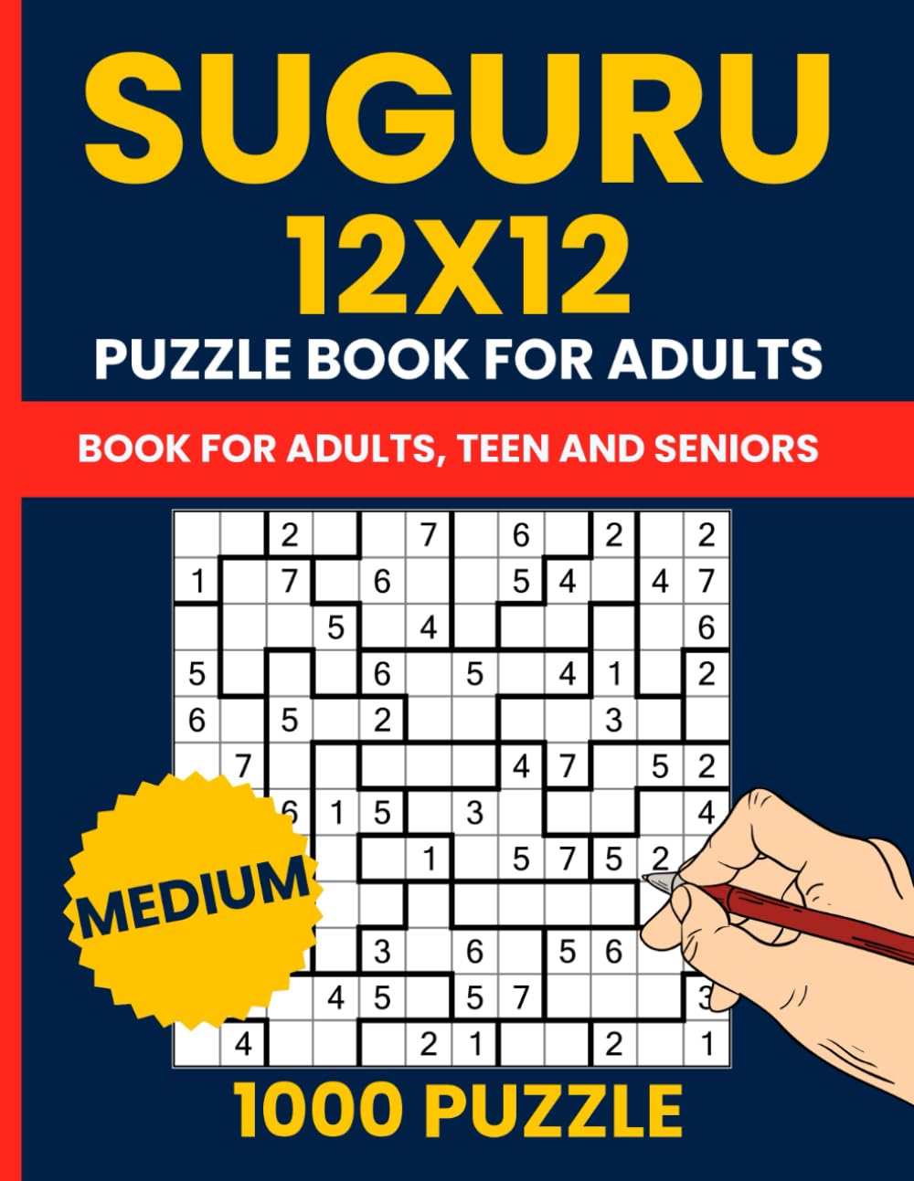 Suguru Puzzle Book for Adults - 1000 Medium 12x12 Logic Puzzles (Tectonic / Number Blocks): Challenging 12x12 Grid Suguru (Tectonic) Puzzles for Adults | Brain-Boosting Number Block Puzzles
