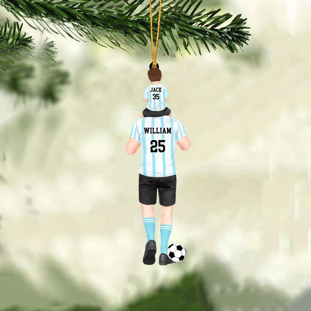Personalized Soccer Ornament, Girl, Boy Soccer Christmas Ornament with Name &amp; Number, Unique Sports Keepsake Gift for Boys, Kids &amp; Teens, Holiday Tree Decoration, Christmas Tree, 2D Flat Shape /9
