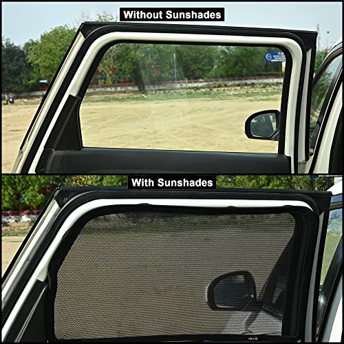 Image of Able Dotnet Car Magnetic Sun Shade Curtains 4 Door with Zipper for Vitara BREZZA Type-I Set of 4 Pcs (Before 2022 Model)