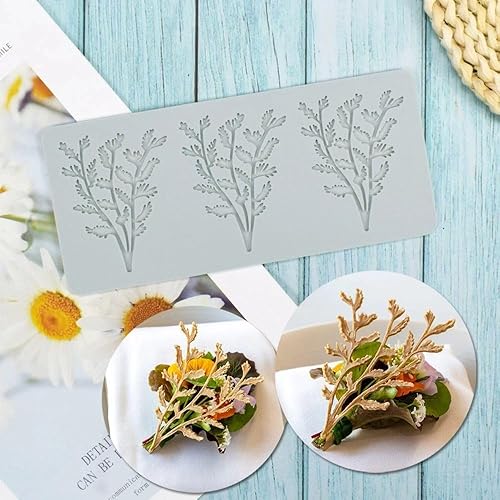 Miniatura 1 de Moldes Para Resina Leaf Cake Mold Fern Leaves Decorative Lace Mat Sugar Craft Silicone Pad Fondant Moulds Decorating Tools