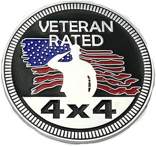 Miniatura 5 de 4 x 4 emblemas de metal para automóvil, emblemas de metal 3D, emblemas redondos para automóvil, calcomanías compatibles con vehículos, Jeep