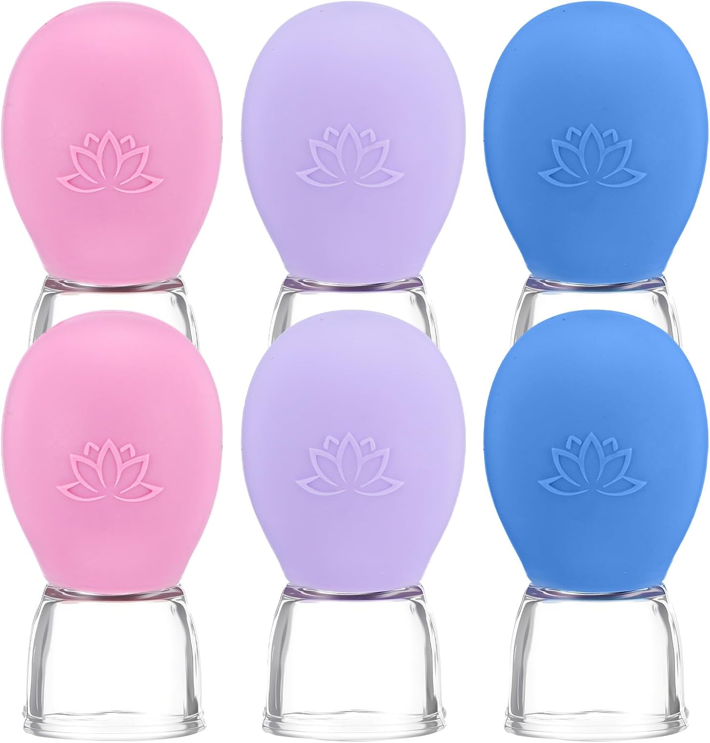 6Pcs Cupping Device, Vacuum Negative Pressure Walking Cupper, Glass Massager Cupping Cup, Silicone Cupper Massage, Body Cup Fascia Massager for Face and Body