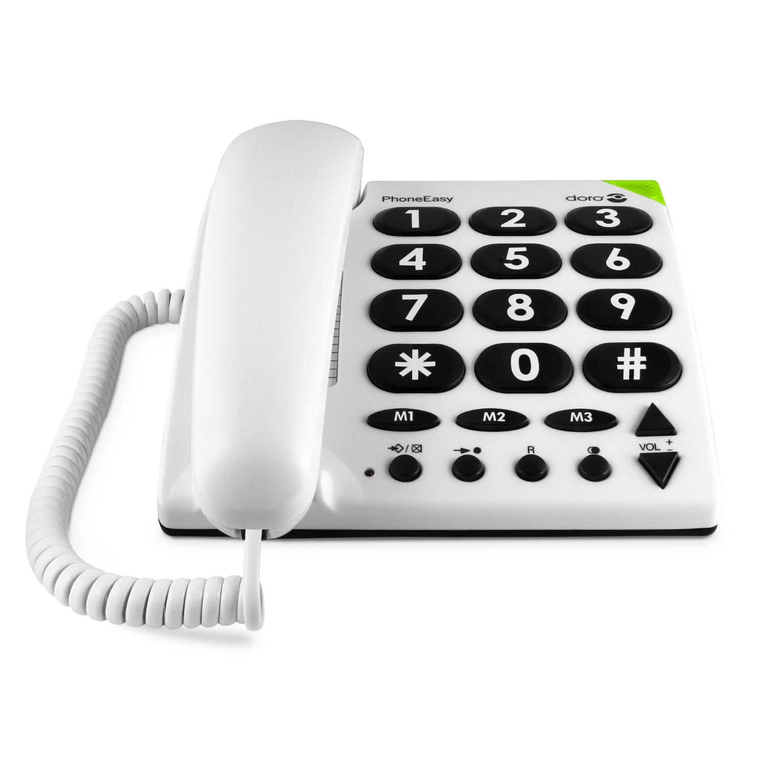 Doro 3891 PhoneEasy 311c, Schnurgebundenes Großtastentelefon mit optischerAnrufsignalisierung,weiß