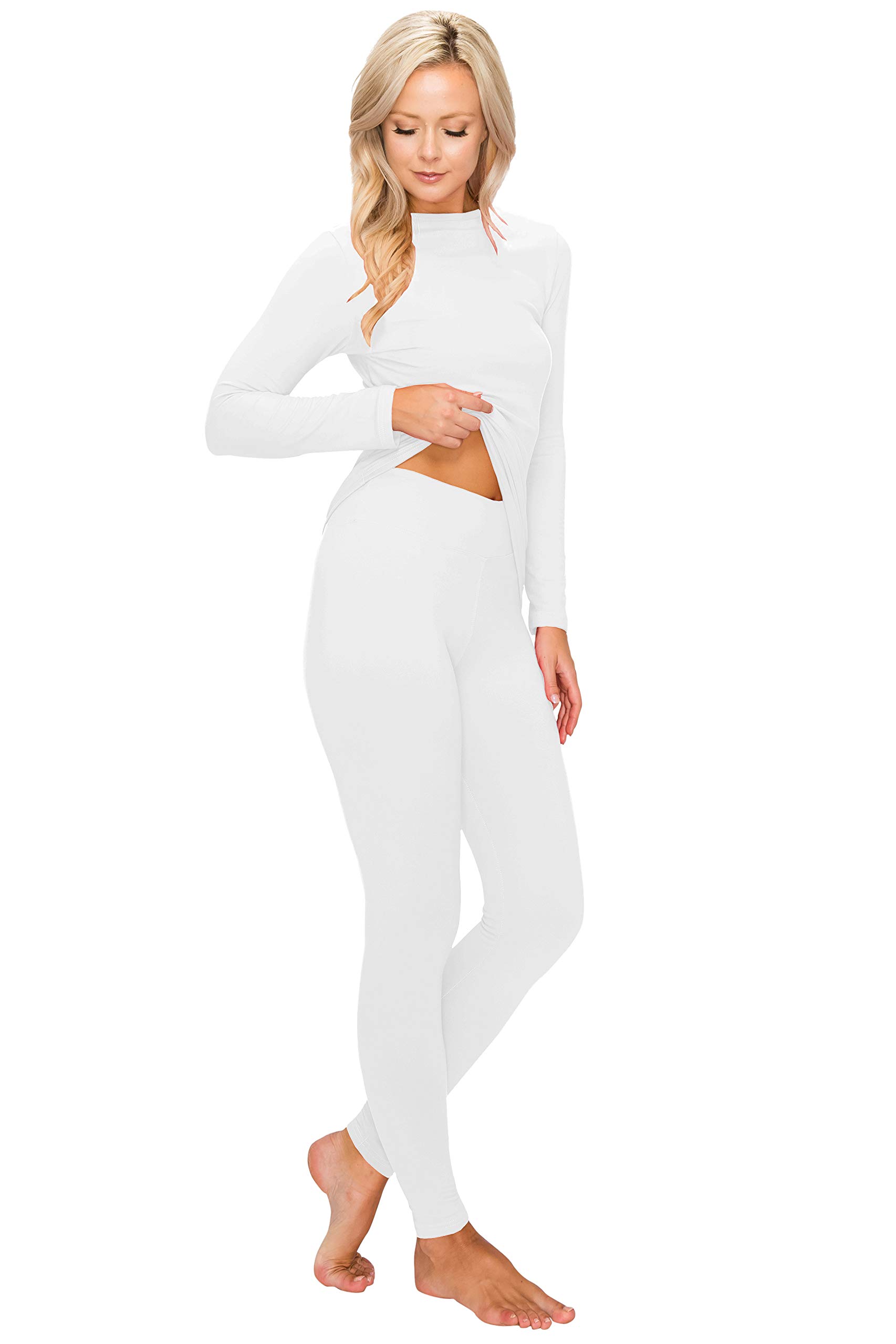 ALWAYS Set intimo termico da donna, foderato in pile, morbido, invernale, caldo, con calzamaglie, abbigliamento termico