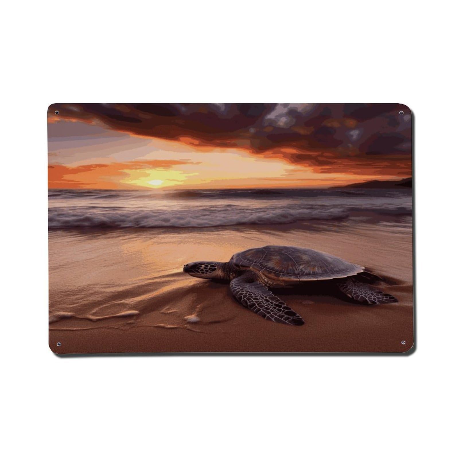 Adfgyerh Style Sea Turtle Sunset Metal Signs Funny, Aluminum Tin Sign Indoor Outdoor Decor, Vintage Signs For Home Office Kitchen Bar Cafe Garden Farmhouse Wall Decor