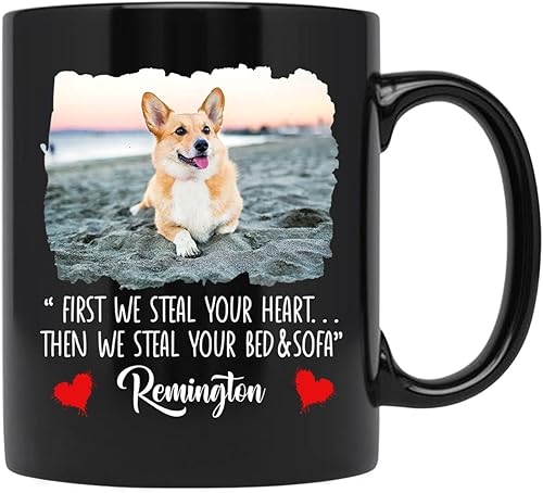 Miniatura 7 de Taza de cerámica personalizada con nombre de mascota, este humano pertenece a la taza de porcelana, taza de perro, regalo del dueño de mascotas de