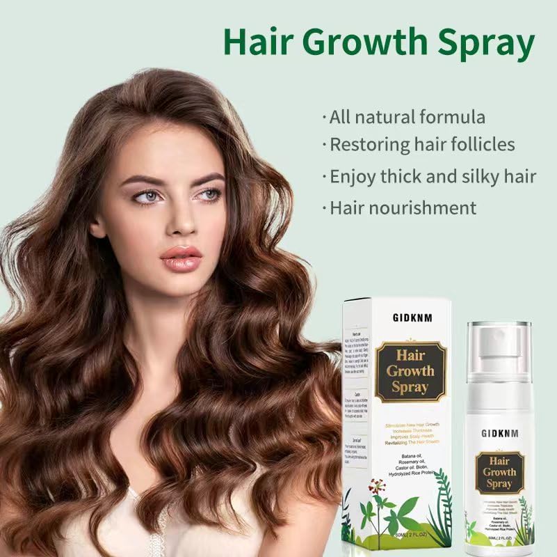 Natural Hair Growth Serum:Hair Growth Spray with Rosemary, Bataua Oil & Biotin - Non-Greasy, Hormone - Free Treatment,Promotes Thicker, Fuller Hair for Women & Men - All Thinning Hair (2 Fl Oz, FF) - Image 4