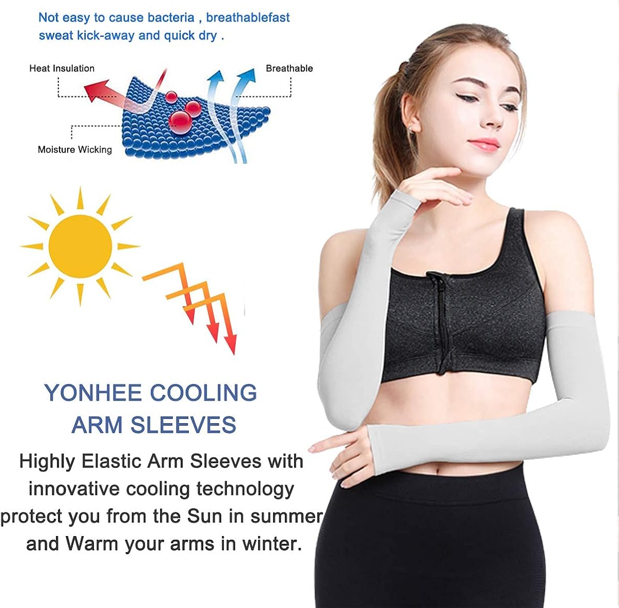 Arm Sleeves UV Protection,Arm Warmers Support Stretchy Anti-slip,Compression Sleeves to Cover Arms Womens Mens Youth for Covering Tattoo Golf Basketball Running Cycling Gardening Outdoor(Black&Grey) : Sports & Outdoors