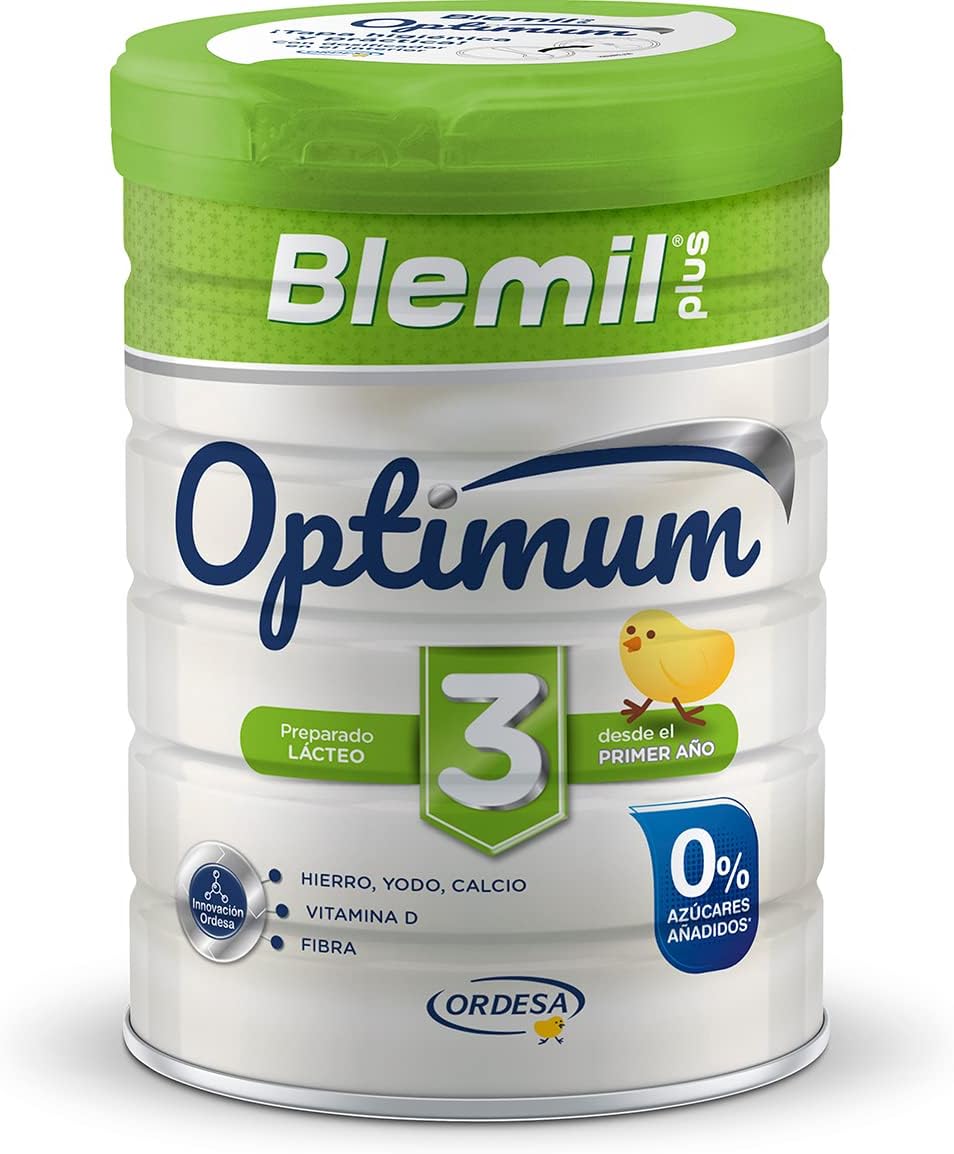 Blemil Plus 3 Optimum 0% Azúcares Añadidos - Preparado Lácteo en polvo, Desde los 12 meses, 800g, Blanco