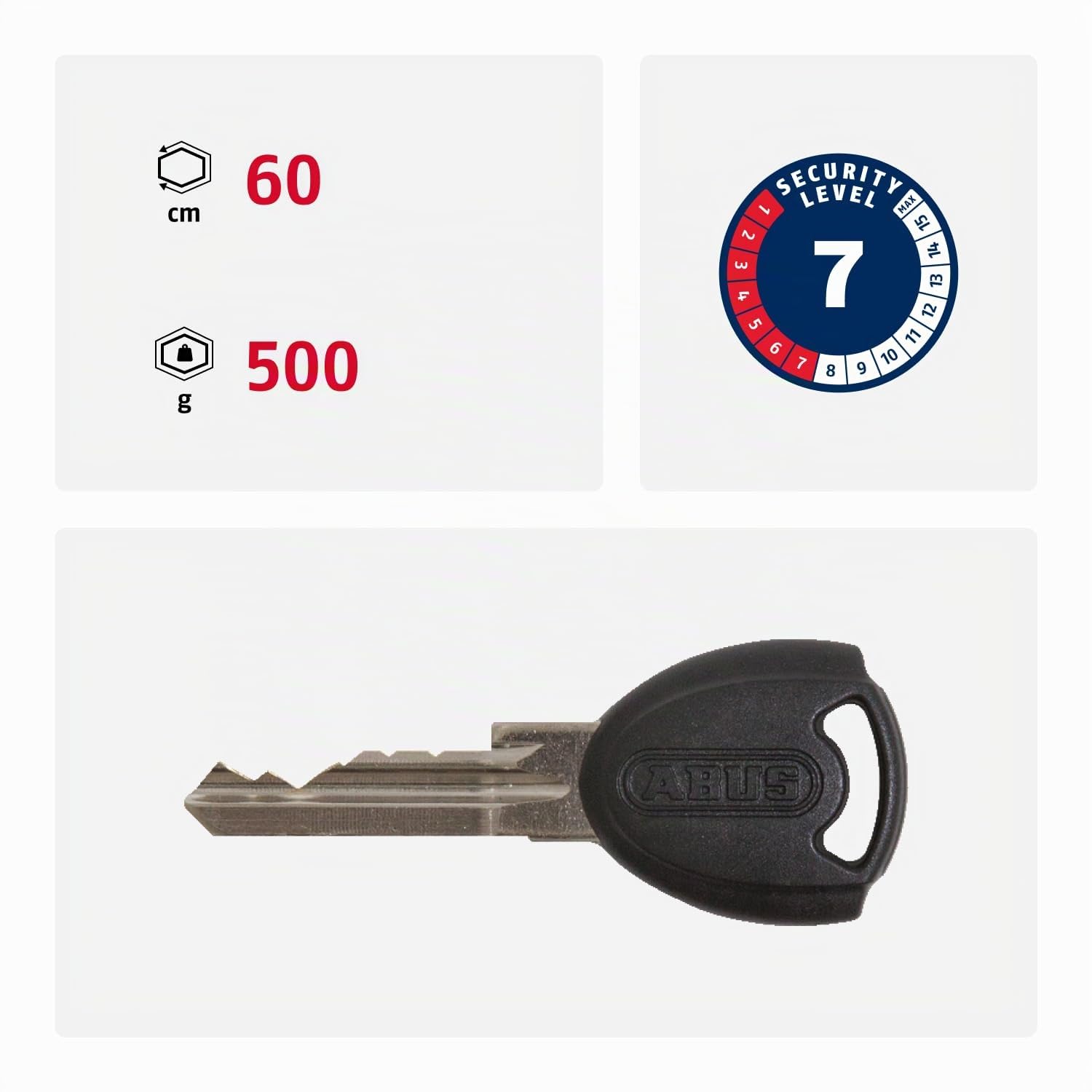 ABUS Candado Plegable Bordo Lite Mini 6055/60 - Candado de Bicicleta extraligero de Acero Especial - Nivel de Seguridad 7