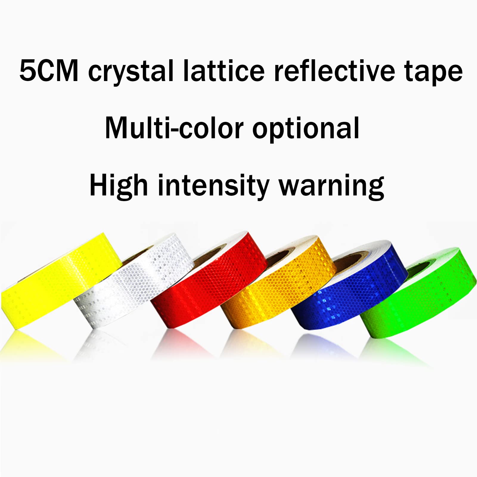 Cinta de advertencia reflectante, Cinta reflectante autoadhesiva 5 cm x 25 m Multicolor