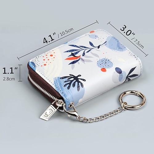 Miniatura 83 de FurArt - Cartera para tarjetas de crédito, soporte para tarjetas con cremallera para hombres y mujeres, bloqueo RFID, cartera con llavero