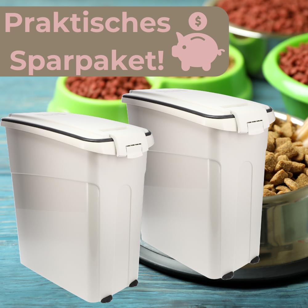 GarPet 2er Set Futtertonne Luftdicht mit Deckel Futtertonne Pferd Hund Hundefutter Aufbewahrung Hundefutter Box Trockenfutter Aufbewahrung Futterbox 54 L