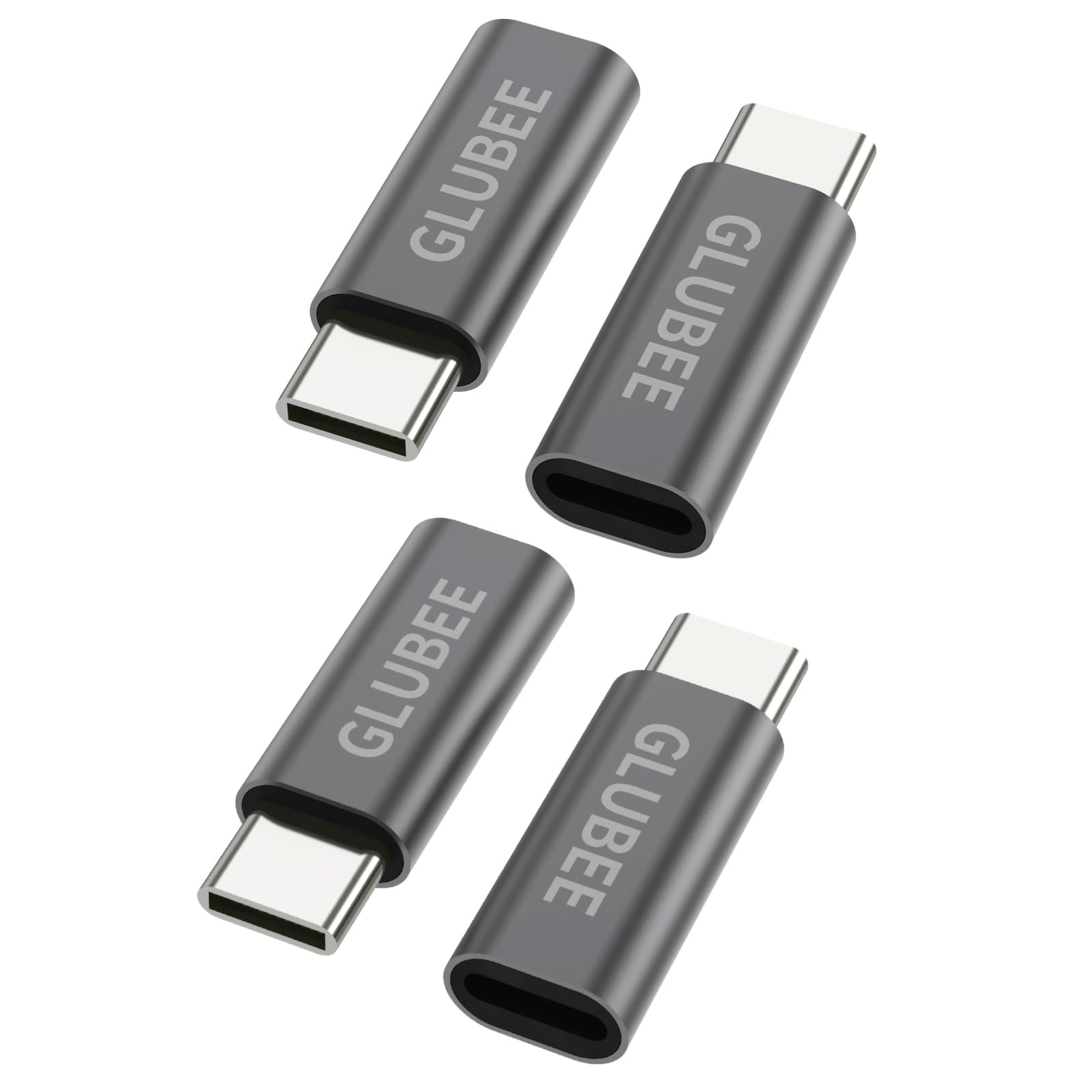 USB-C Adapter for i OS Lightning Cable (Female) to USB Type C (Male) - Only Charging Adapter for iPhone 16 15 Series AirPods 4 & Pro 2 Galaxy S24 Note 20 Pixel 9 and More (4 Pack, Gray)