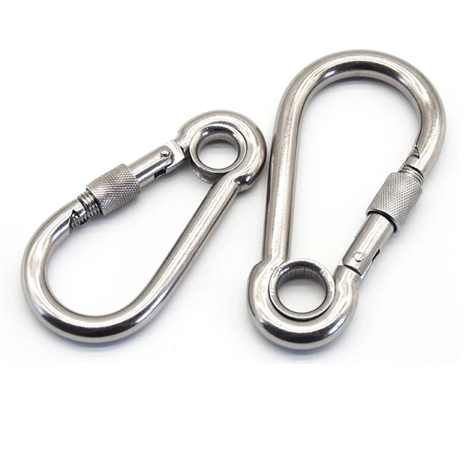 Ganci a scatto Moschettone for attrezzatura da arrampicata con chiusura a vite in acciaio inossidabile 304 Maglie rapide Moschettone di sicurezza Anello di collegamento for catena Moschettone Fibbia a