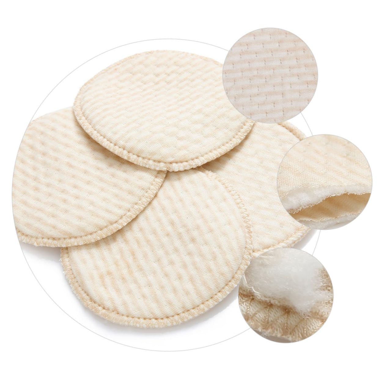 SECFOU 12pcs Reusable Breast Pads Washable Nursing Pads Cotton Feeding for Mom Breast-Feeding Essential Galactorrhea Cushions