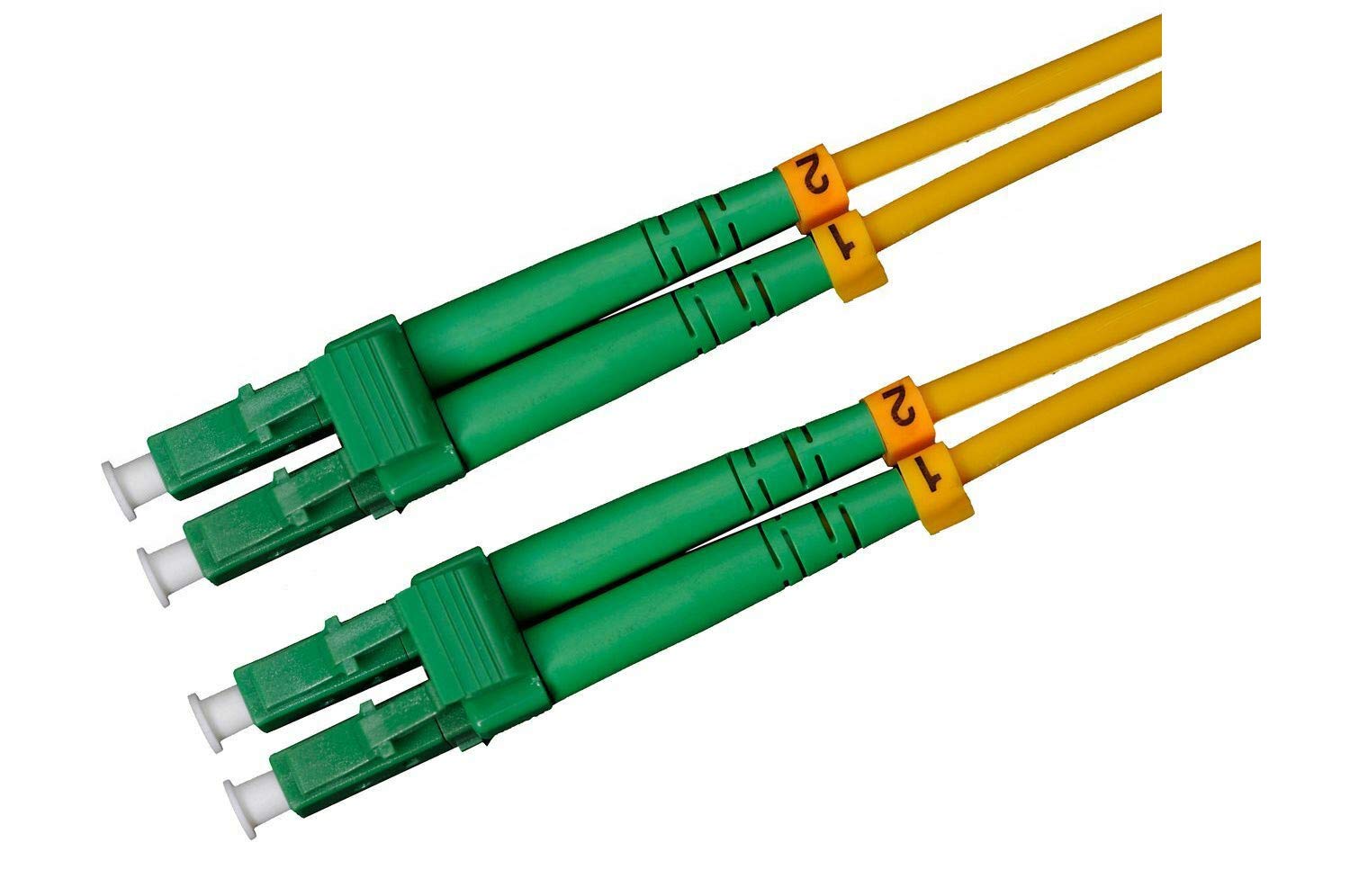 Câble à fibre optique LWL - 50 m OS2 jaune, LC/APC vers LC/APC mâle Duplex 9/125 - Câble patch G.657.A2 - Fibre optique 50 mètres